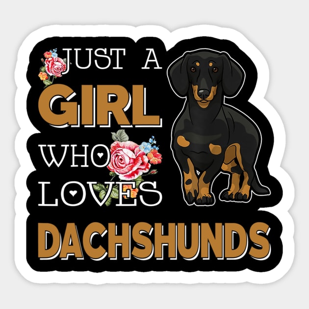 Just A Girl Who Loves Dachshunds Sticker by Xamgi